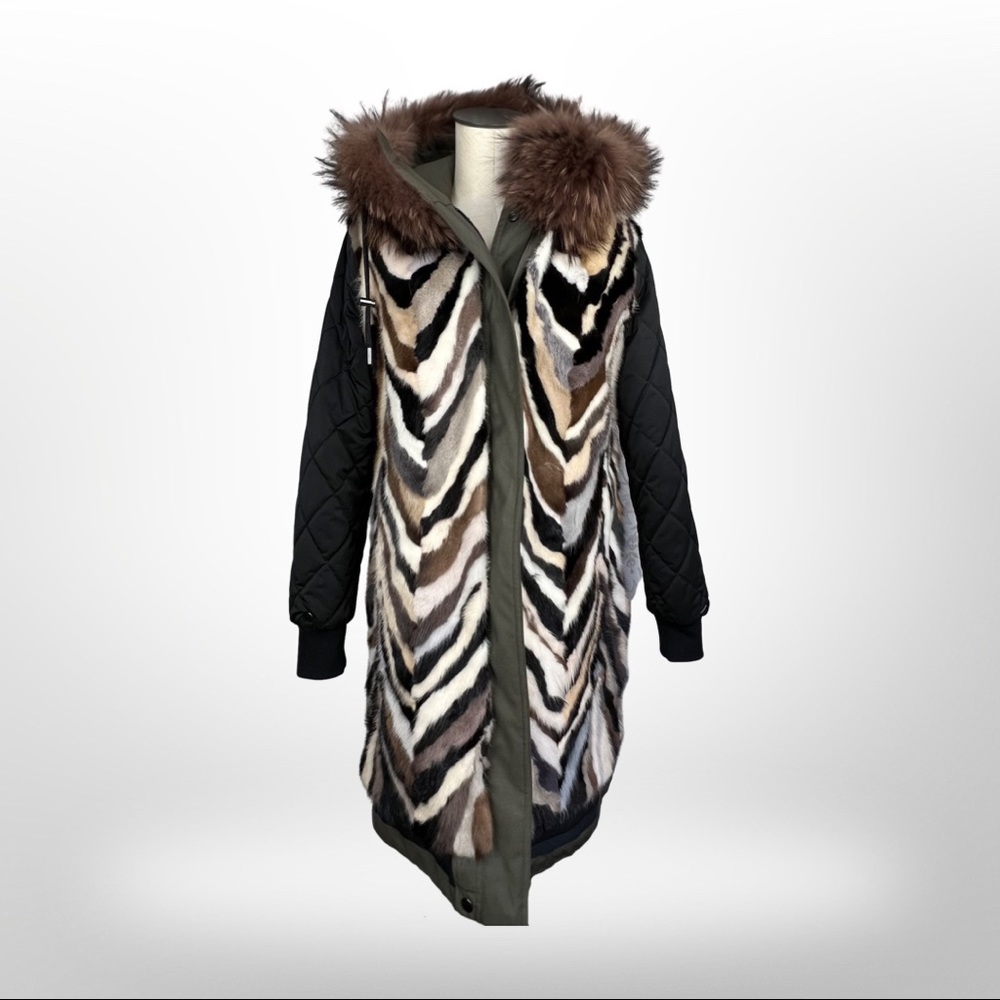 Intuition Mink Fur-Lined Reversible Parka size 34/4